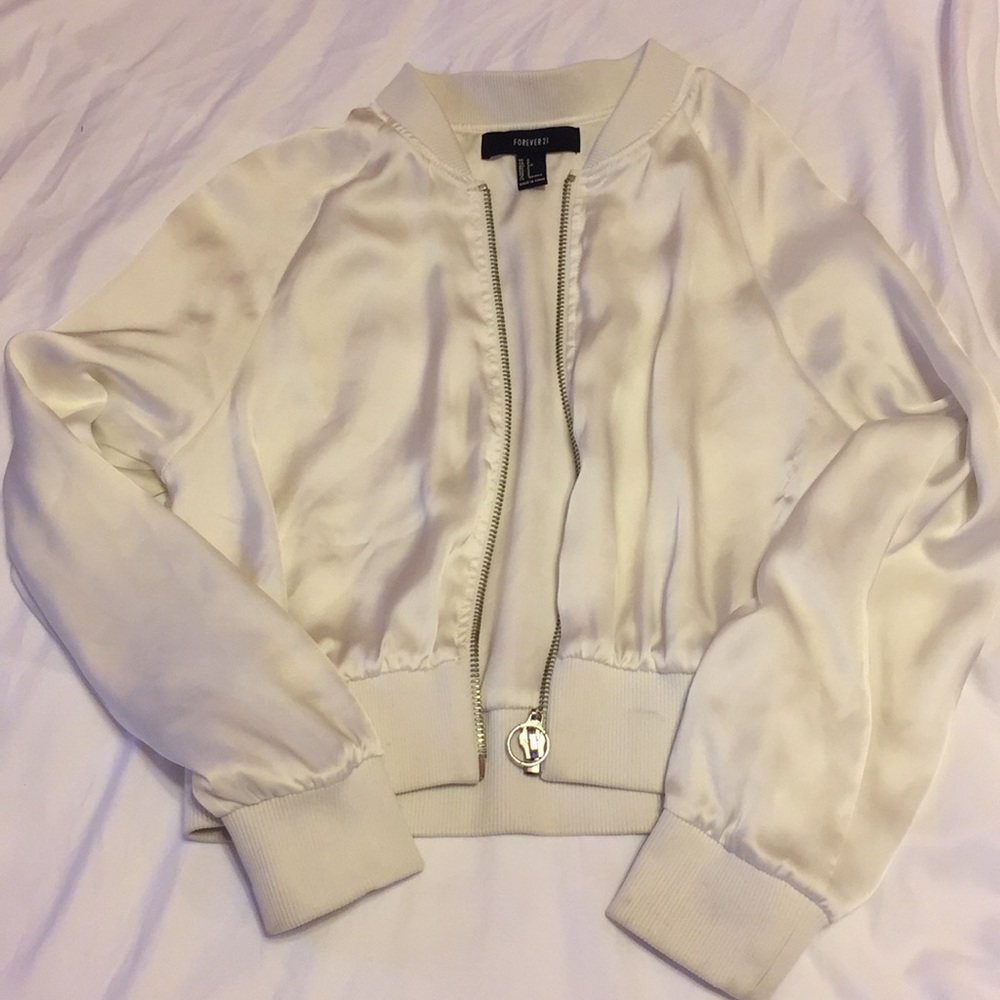 Silk zip up jacket